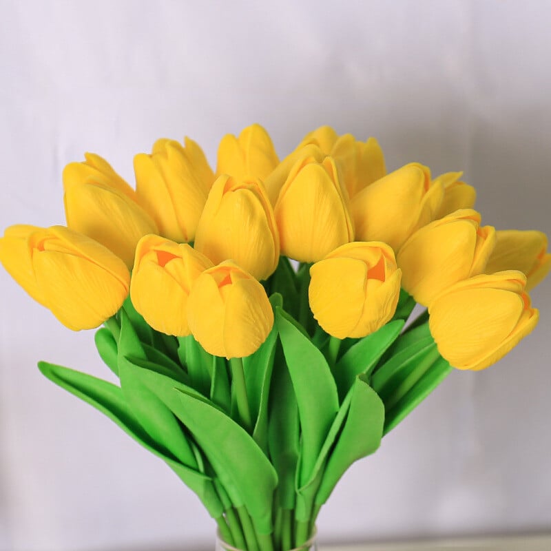 10 buchete de lalele artificiale de înaltă calitate - cu adevărat atingeți flori artificiale, decorațiuni pentru nuntă, casă și petrecere/Crăciun perfect