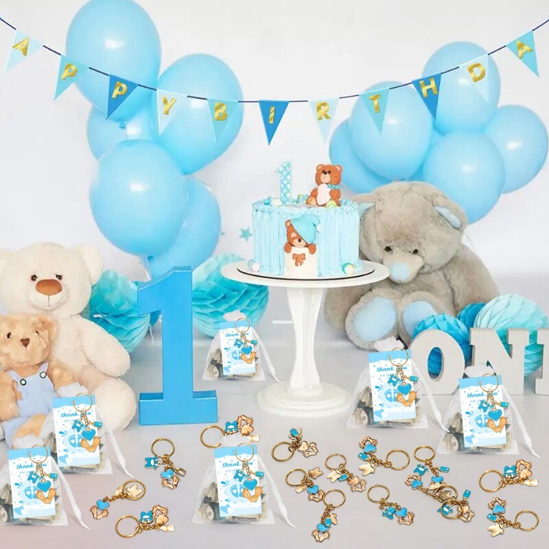 Favoruri pentru Baby Shower pentru copii Brelocuri de amprentă Cadouri cu saci de acadele pentru sticle Etichete de mulțumire pentru articole de petrecere pentru Baby Shower