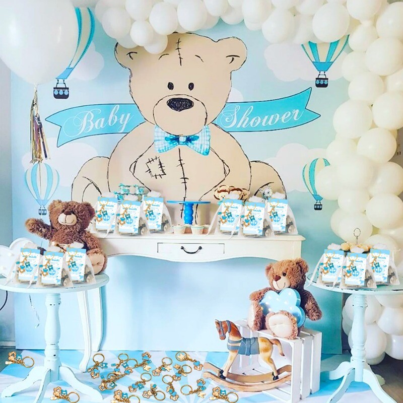 Favoruri pentru Baby Shower pentru copii Brelocuri de amprentă Cadouri cu saci de acadele pentru sticle Etichete de mulțumire pentru articole de petrecere pentru Baby Shower