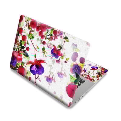 Autocolant universal pentru capac cu flori pentru laptop, piele pentru laptop, vinil, decorare DIY, 13,3"14"15,6"17,3" pentru Macbook/Lenovo/Asus/Hp/Acer