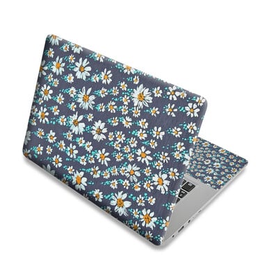 Autocolant universal pentru capac cu flori pentru laptop, piele pentru laptop, vinil, decorare DIY, 13,3"14"15,6"17,3" pentru Macbook/Lenovo/Asus/Hp/Acer