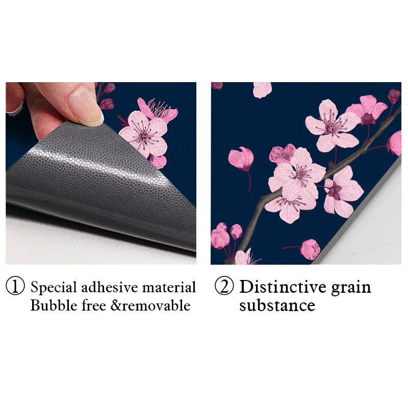 Autocolant universal pentru capac cu flori pentru laptop, piele pentru laptop, vinil, decorare DIY, 13,3"14"15,6"17,3" pentru Macbook/Lenovo/Asus/Hp/Acer