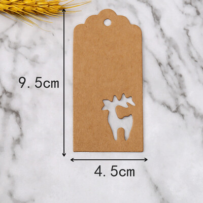 50db Vágott szarvasfa hó papír címkék karácsonyi ajándék címke cukorka süti táska dobozos akasztós címkék karácsonyi dekorációs kellékekhez