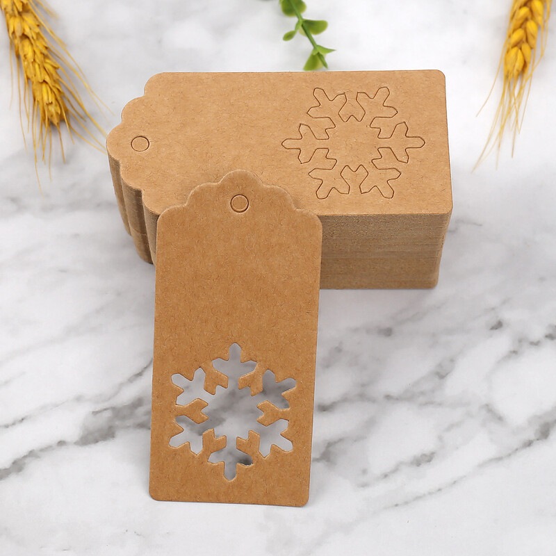 50db Vágott szarvasfa hó papír címkék karácsonyi ajándék címke cukorka süti táska dobozos akasztós címkék karácsonyi dekorációs kellékekhez