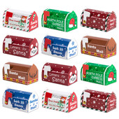 6/12/24 db Karácsonyi postaláda alakú ajándékdoboz Karácsonyi cukorka süti uzsonna csomagolódoboz táska gyerekajándékok 2024 karácsonyi lakberendezési újév