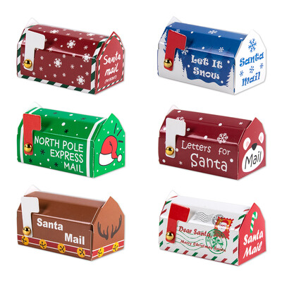 6/12/24 db Karácsonyi postaláda alakú ajándékdoboz Karácsonyi cukorka süti uzsonna csomagolódoboz táska gyerekajándékok 2024 karácsonyi lakberendezési újév