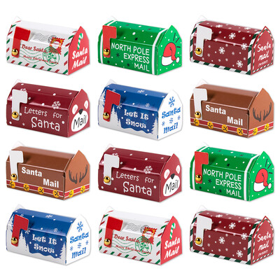 6/12/24 db Karácsonyi postaláda alakú ajándékdoboz Karácsonyi cukorka süti uzsonna csomagolódoboz táska gyerekajándékok 2024 karácsonyi lakberendezési újév