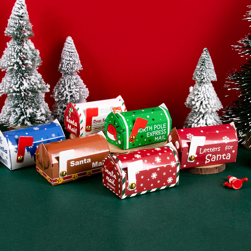6/12/24 db Karácsonyi postaláda alakú ajándékdoboz Karácsonyi cukorka süti uzsonna csomagolódoboz táska gyerekajándékok 2024 karácsonyi lakberendezési újév