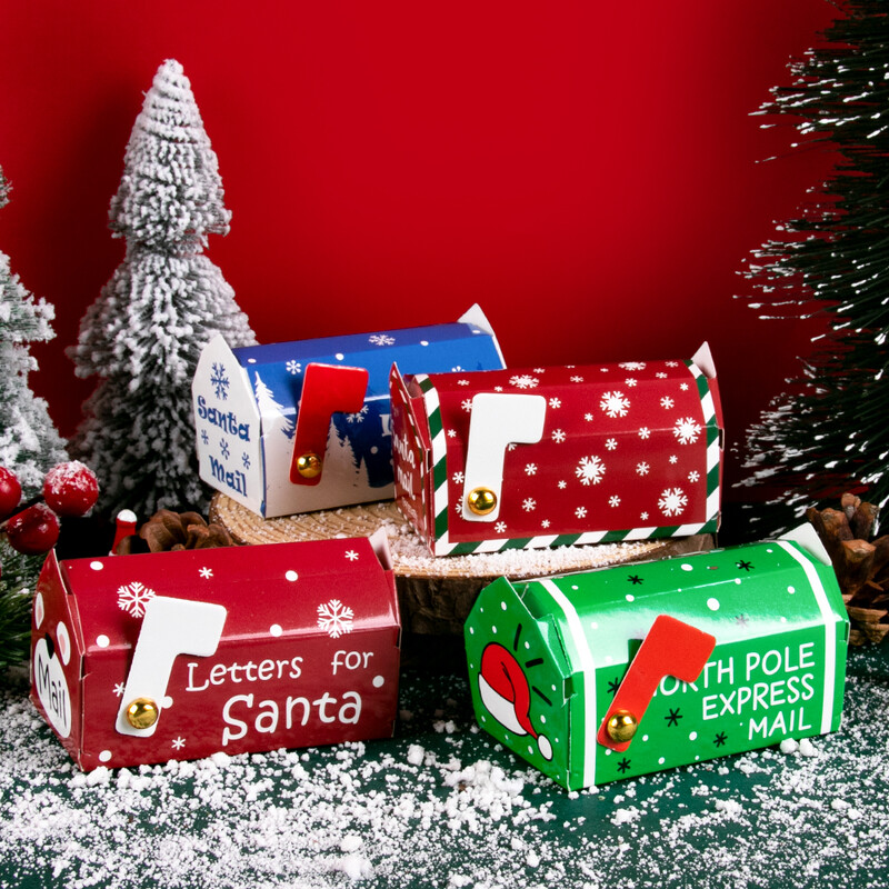 6/12/24 db Karácsonyi postaláda alakú ajándékdoboz Karácsonyi cukorka süti uzsonna csomagolódoboz táska gyerekajándékok 2024 karácsonyi lakberendezési újév