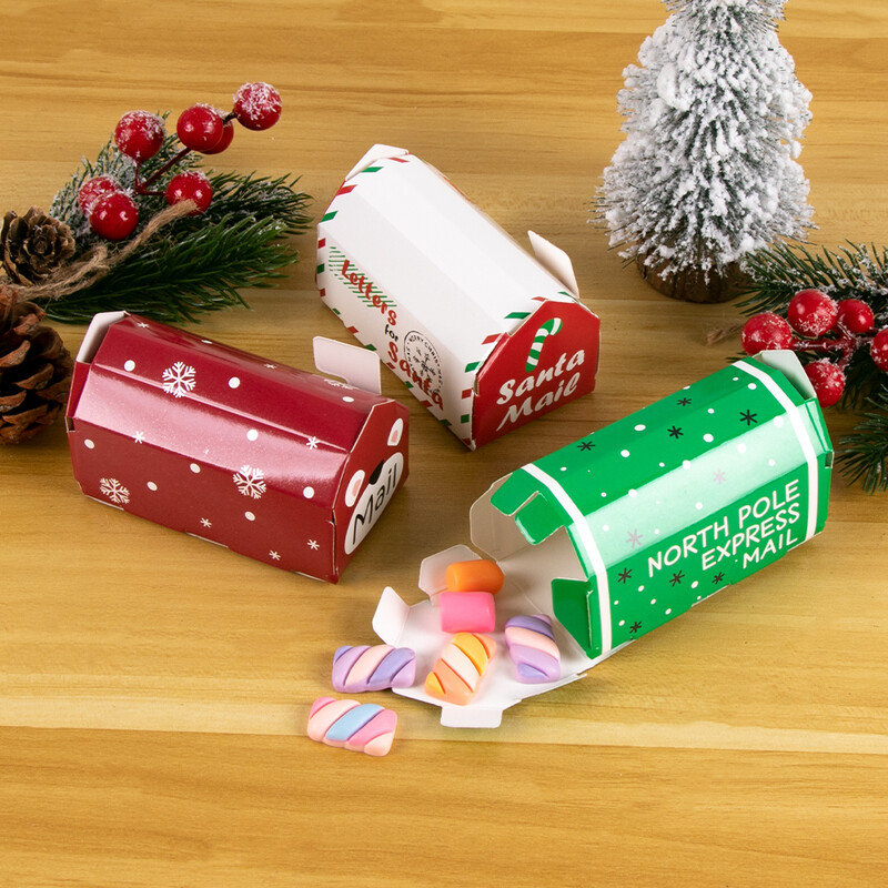 6/12/24 db Karácsonyi postaláda alakú ajándékdoboz Karácsonyi cukorka süti uzsonna csomagolódoboz táska gyerekajándékok 2024 karácsonyi lakberendezési újév
