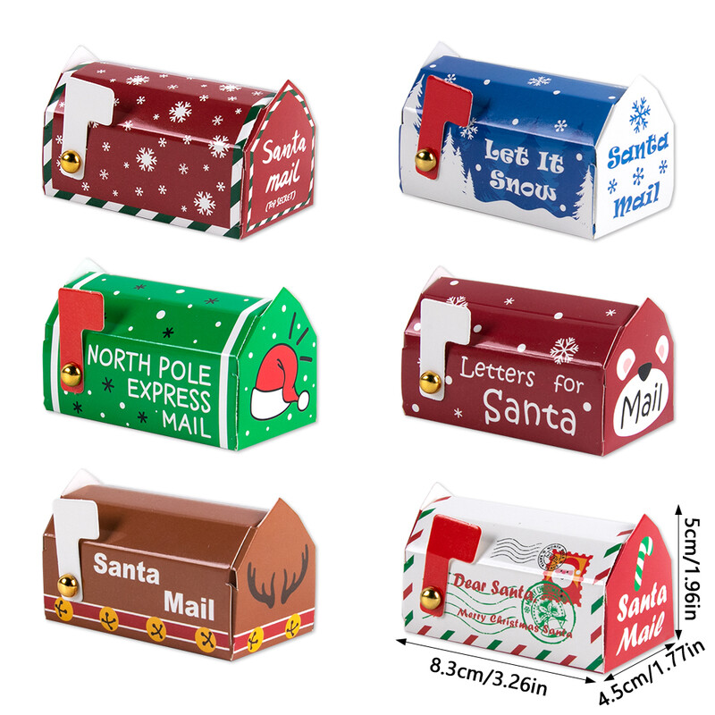 6/12/24 db Karácsonyi postaláda alakú ajándékdoboz Karácsonyi cukorka süti uzsonna csomagolódoboz táska gyerekajándékok 2024 karácsonyi lakberendezési újév