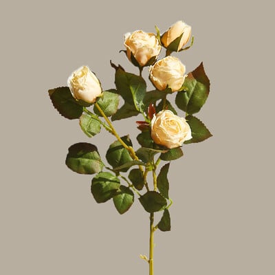 2db Mesterséges Vintage perzselt széle kis rózsák Esküvői Party Nappali Otthon Hamis virágok Dekoráció Hamis virágok Decor