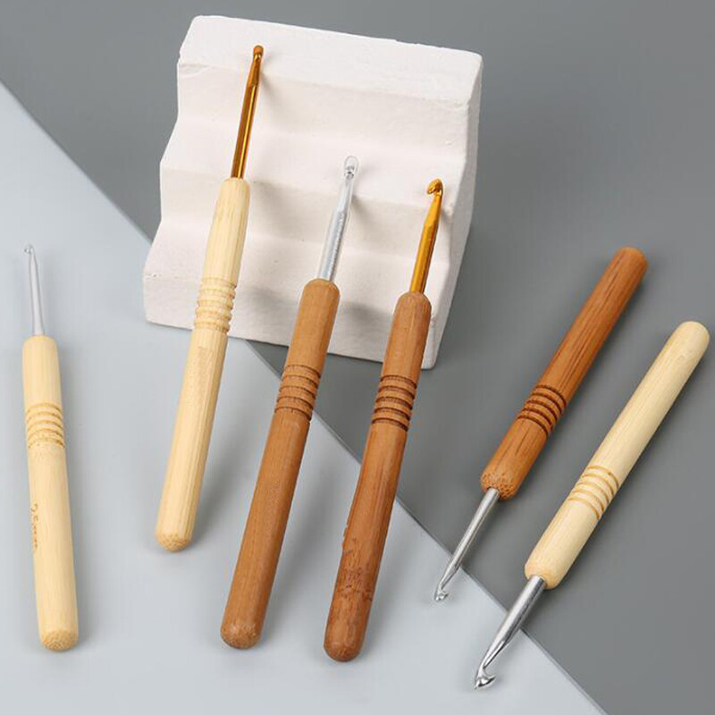 Vienos galvutės nėrimo rinkinys, rankų darbo „pasidaryk pats“ audimo įrankis, karbonizuoto bambuko rankena, aliuminio galvutės nėrimo megztinio nėrimo