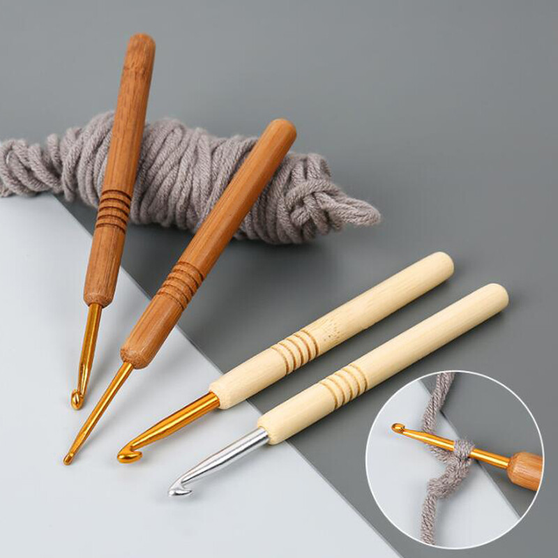 Vienos galvutės nėrimo rinkinys, rankų darbo „pasidaryk pats“ audimo įrankis, karbonizuoto bambuko rankena, aliuminio galvutės nėrimo megztinio nėrimo