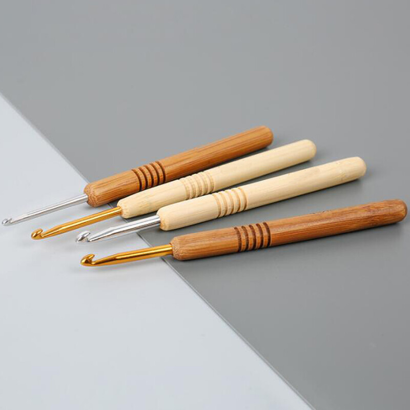 Vienos galvutės nėrimo rinkinys, rankų darbo „pasidaryk pats“ audimo įrankis, karbonizuoto bambuko rankena, aliuminio galvutės nėrimo megztinio nėrimo