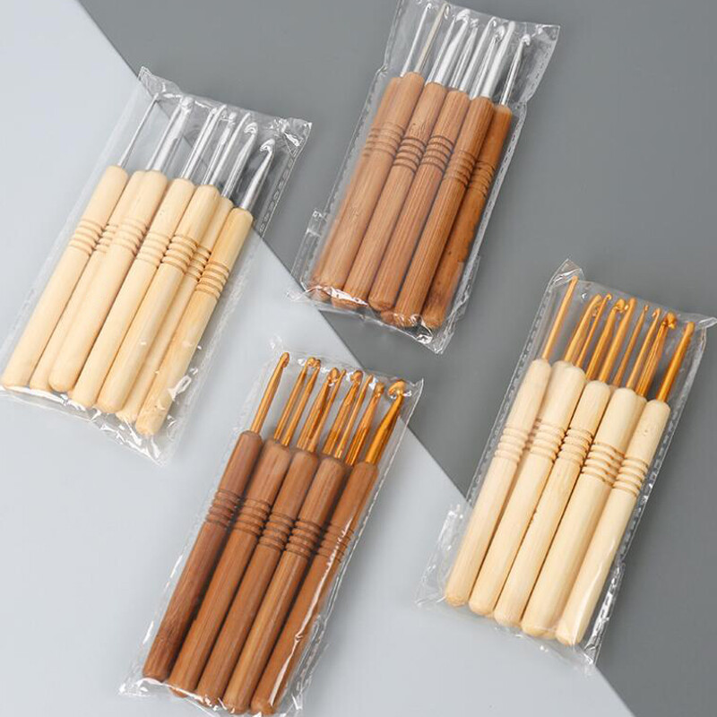 Vienos galvutės nėrimo rinkinys, rankų darbo „pasidaryk pats“ audimo įrankis, karbonizuoto bambuko rankena, aliuminio galvutės nėrimo megztinio nėrimo