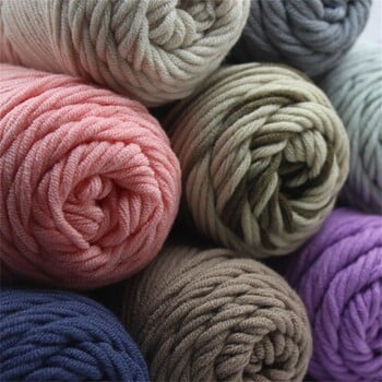 Pure Color Series Lover Yarn 100g Milk Βαμβακερά Νήματα Μάλλινο νήμα 8 στρώσεων Κλωστή για πλέξιμο Κασκόλ μαλλί Χειροποίητα DIY Κασκόλ Δώρο