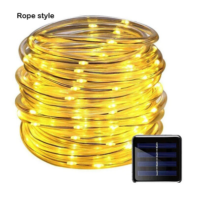 1 balenie solárnych LED svetiel do exteriéru, záhrady, vianočnej dekorácie, girlandy, vianočné solárne lano, svetelná šnúrka, rozprávkový pásik 32m/22m/12m/7m
