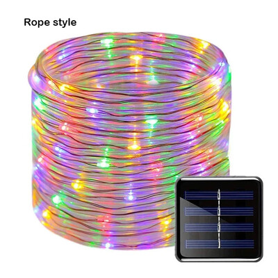 1 balenie solárnych LED svetiel do exteriéru, záhrady, vianočnej dekorácie, girlandy, vianočné solárne lano, svetelná šnúrka, rozprávkový pásik 32m/22m/12m/7m