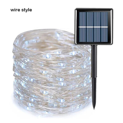 1 balenie solárnych LED svetiel do exteriéru, záhrady, vianočnej dekorácie, girlandy, vianočné solárne lano, svetelná šnúrka, rozprávkový pásik 32m/22m/12m/7m