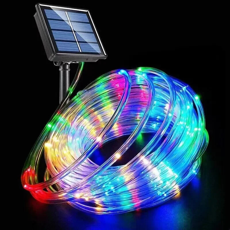 1 balenie solárnych LED svetiel do exteriéru, záhrady, vianočnej dekorácie, girlandy, vianočné solárne lano, svetelná šnúrka, rozprávkový pásik 32m/22m/12m/7m