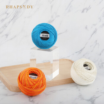 Rhapsody Pearl Βαμβακερό Μέγεθος 3 Αιγυπτιακό Βαμβάκι Πλεκτό νήμα βελονάκι DIY Tatting Πλεκτομηχανές Singed Double Mercerized 50G 120Yds