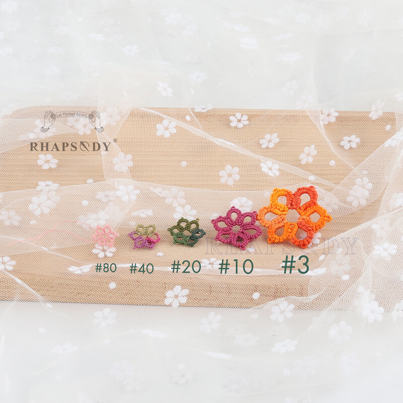 „Rhapsody Pearl“ medvilnė, 3 dydis, egiptietiškos medvilnės nėrimo siūlai margas „pasidaryk pats“ mezgimas, dvigubas merserizuotas, 50 g, 120 yds