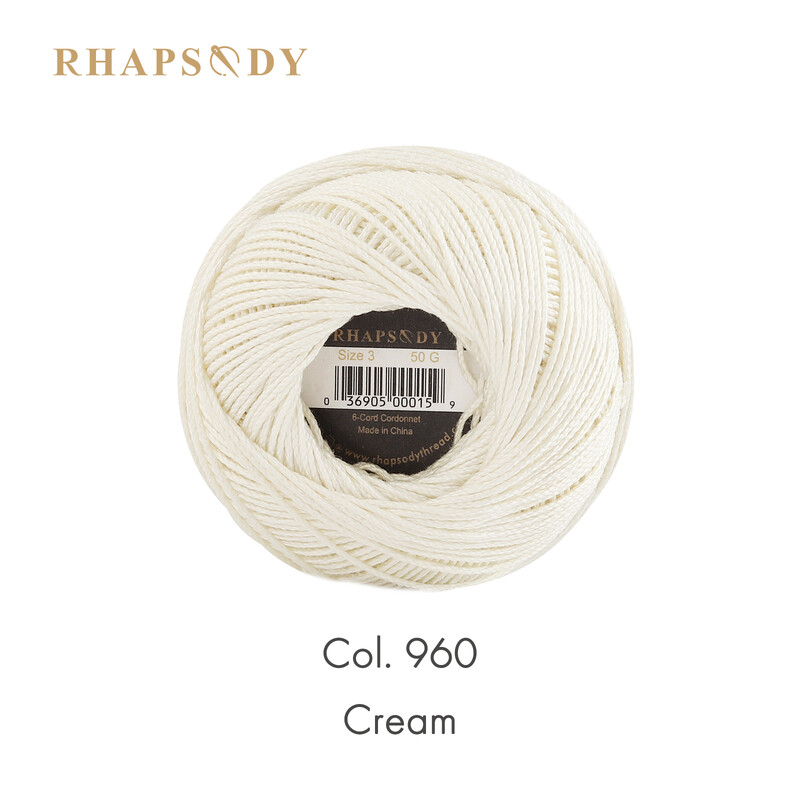 „Rhapsody Pearl“ medvilnė, 3 dydis, egiptietiškos medvilnės nėrimo siūlai margas „pasidaryk pats“ mezgimas, dvigubas merserizuotas, 50 g, 120 yds