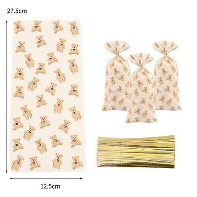 50/25 бр. Сладко мече Подарък Торбичка за бонбони Пластмасови торбички за опаковане на бисквитки Сувенири за парти за бебе Декорация за рожден ден на деца