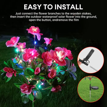 LED Solar Azalea Flowers Φωτιστικό κήπου Διακοσμητικό Φως Εξωτερικού τοπίου Φωτιστικό Αυλή γκαζόν μονοπάτι Γιορτινά φώτα γάμου