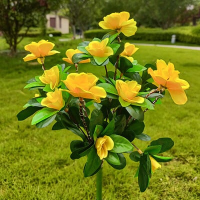 LED napelemes azálea virágok kerti lámpa otthoni dekorációs lámpa kültéri táj Lámpaudvar gyep ösvény Ünnepi esküvői fények