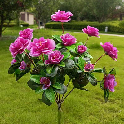 LED napelemes azálea virágok kerti lámpa otthoni dekorációs lámpa kültéri táj Lámpaudvar gyep ösvény Ünnepi esküvői fények