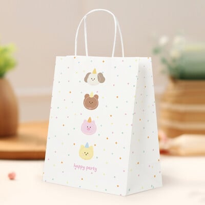 10 bucăți ursuleț drăguț geantă de hârtie kraft geantă pentru petrecere de naștere pentru baby shower, bomboane, pachete de prăjituri, saci pentru decorațiuni de nuntă, saci pentru gustare