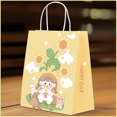 10 bucăți ursuleț drăguț geantă de hârtie kraft geantă pentru petrecere de naștere pentru baby shower, bomboane, pachete de prăjituri, saci pentru decorațiuni de nuntă, saci pentru gustare