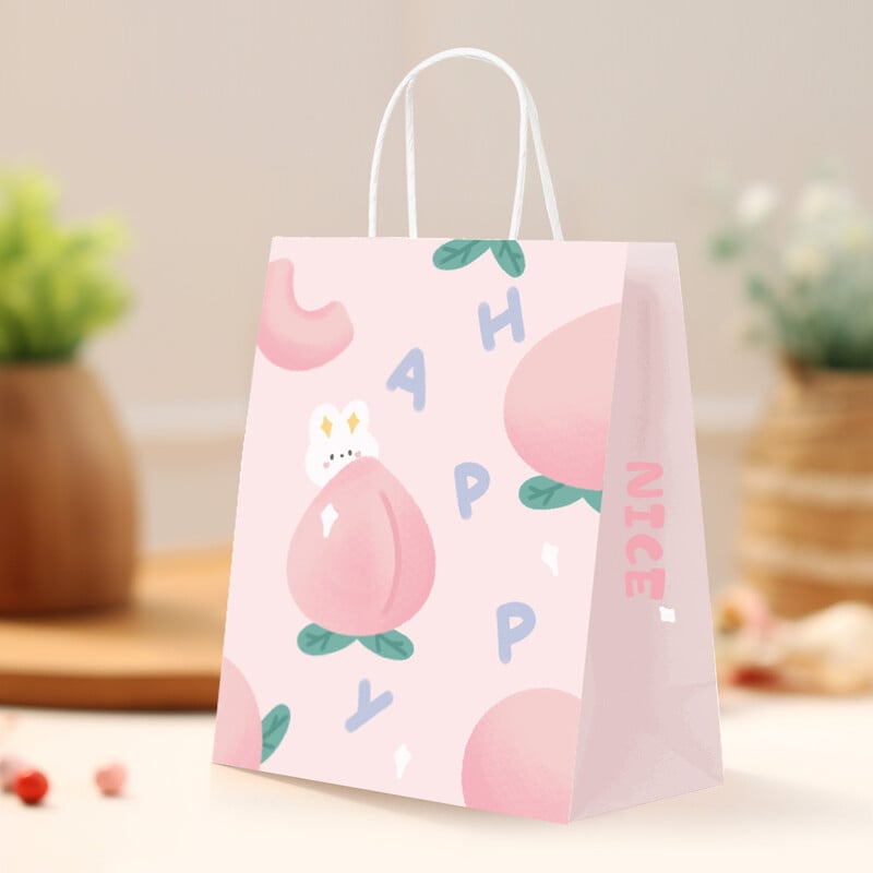 10 bucăți ursuleț drăguț geantă de hârtie kraft geantă pentru petrecere de naștere pentru baby shower, bomboane, pachete de prăjituri, saci pentru decorațiuni de nuntă, saci pentru gustare