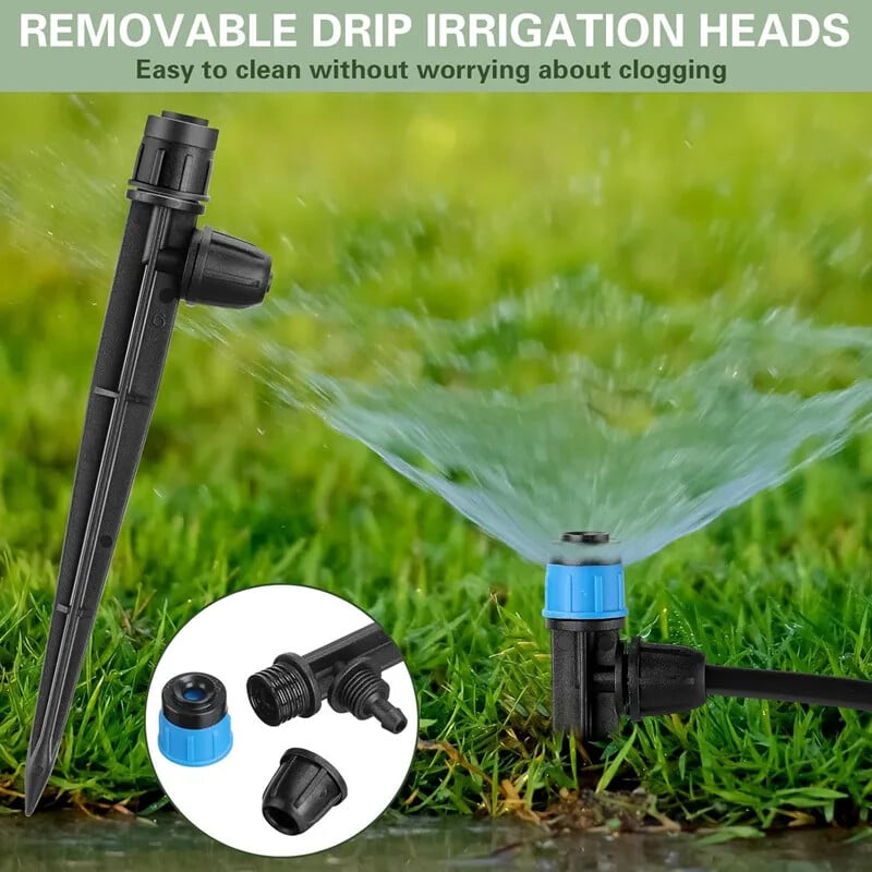 360 Degrees Garden Micro Drip Irrigation Περιστρεφόμενο ακροφύσιο σκόνης ψεκαστήρας ψεκαστήρας Χρήση για 1/4" Σύστημα ποτίσματος λάστιχου κήπου 20 τμχ