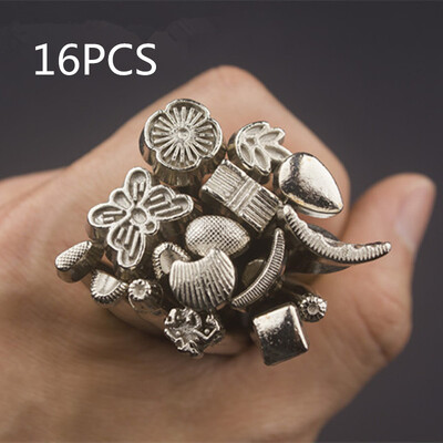 DIY kožni alati za rezbarenje 16 komada i 20 komada od nehrđajućeg čelika za utiskivanje pečata Alat za kožu Kožni alati zanatskih pečata