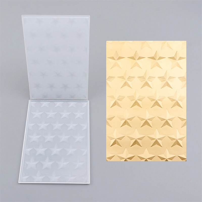 Reljeefsete tähtede vigurlogo taustaga 3D reljeefne kaust isetegemiseks väljalõigete tegemiseks Tekstuuri lisamine paberist käsitöökaardi šabloon2024 Uus