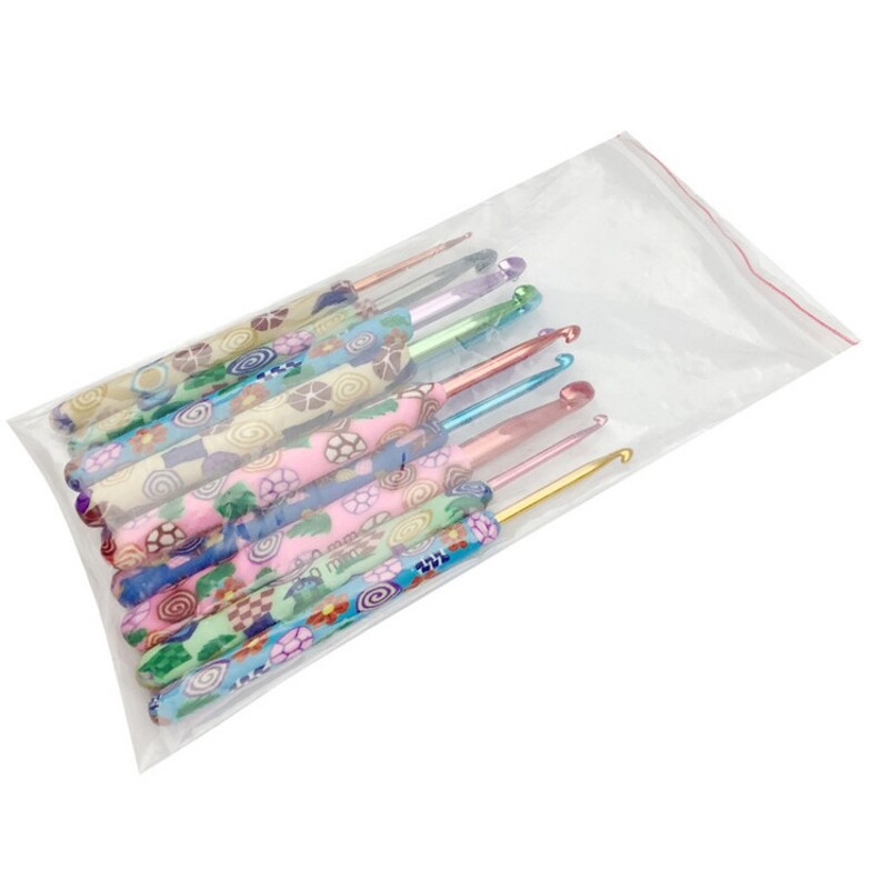 12db Színes kerámia fogantyú alumínium-oxid horgolótűk kötőtű készlet Varró horgolt varrótűkhöz kézzel készített szerszám