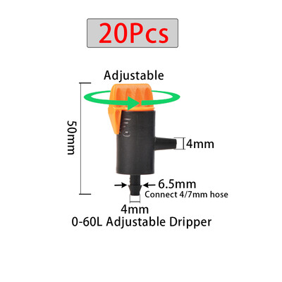 20 ks zavlažovacích kvapiek, vkladanie do zeme 4/7 mm hadice, záhradný zavlažovací vírový zavlažovací systém