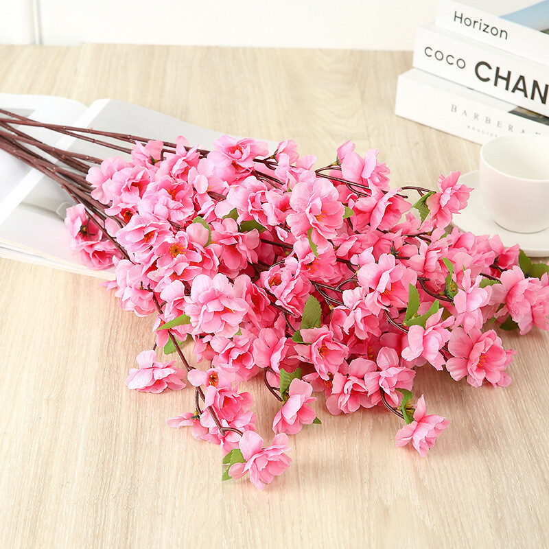 Sakura dirbtinių gėlių puokštė sodo vakarėliui vestuvių vedybų dekoravimui namų kambario dekoras netikros gėlės stalo vazos ornamentas