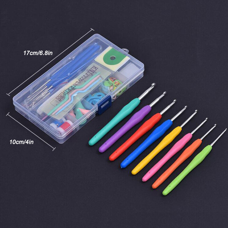 Set de croșetat de 52 de piese Soft Grip Crochet Treatment Kit de ace de tricotat DIY instrumente de artă pentru tricotat manual