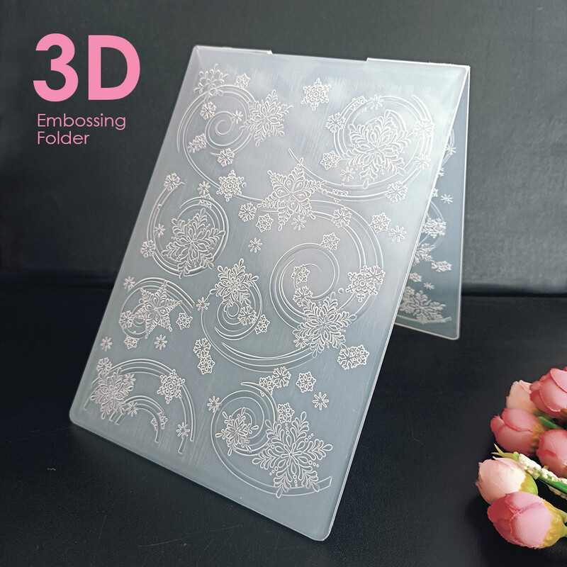 AZSG Kalėdų naujiena 3D lapų reljefinės plokštės Dizainas „pasidaryk pats“ popieriaus pjaustymo štampai „Scrapbooking“ plastikinis reljefinis lankstymas