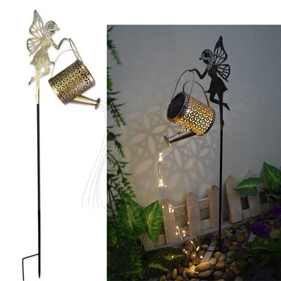 Veľké retro kovové lampáše, solárne kanvičky, vonkajšie vodotesné sprchové svetlá, závesné hviezdicové LED víly pre záhradnú dekoráciu