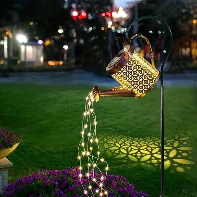 Veľké retro kovové lampáše, solárne kanvičky, vonkajšie vodotesné sprchové svetlá, závesné hviezdicové LED víly pre záhradnú dekoráciu