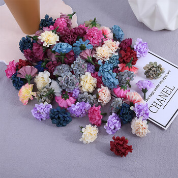 5/10/20Pcs Artificial Mini Flower Hydrangea Head For Crafts Γαρύφαλλο πάρτι σπιτιού Δωμάτιο γάμου Χριστουγεννιάτικα DIY Στεφάνια Διακόσμηση