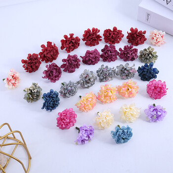 5/10/20Pcs Artificial Mini Flower Hydrangea Head For Crafts Γαρύφαλλο πάρτι σπιτιού Δωμάτιο γάμου Χριστουγεννιάτικα DIY Στεφάνια Διακόσμηση