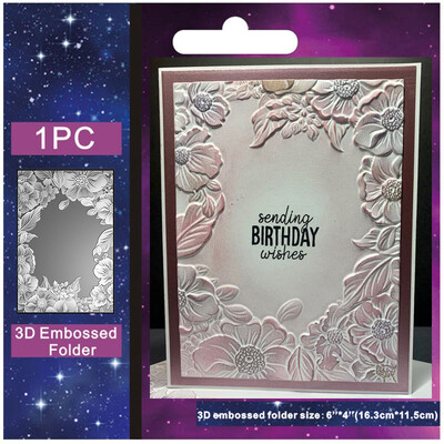 2024. gada jauna arkveida roze, 3D reljefs mape Scrapbooking instruments