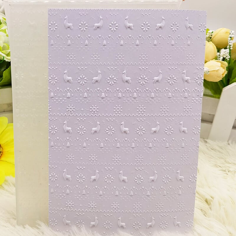 Naujas tekstūros įspūdis – žieminis megztinis 3D reljefinis plastikinis reljefinis aplankas kortelių kūrimui iškarpų albumas, popieriaus pasidaryk pats procesas Decorati