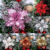 5/10kom božićnih ukrasa, umjetnog cvijeća, privjeska za božićno drvce za uređenje doma, novogodišnji ukrasni dodatak